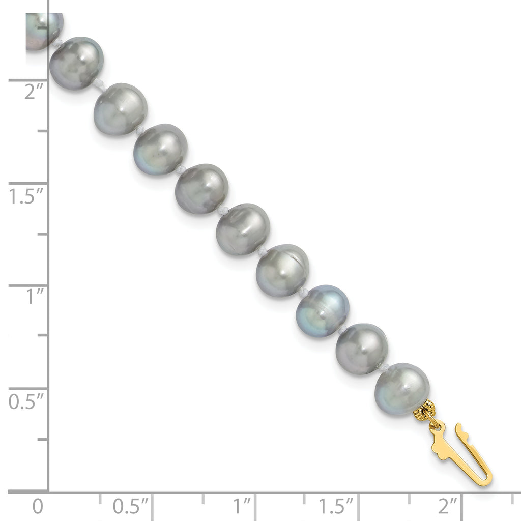 1/20 14K Gold Filled 6-7mm Near Round Grey FWC Pearl Bracelet