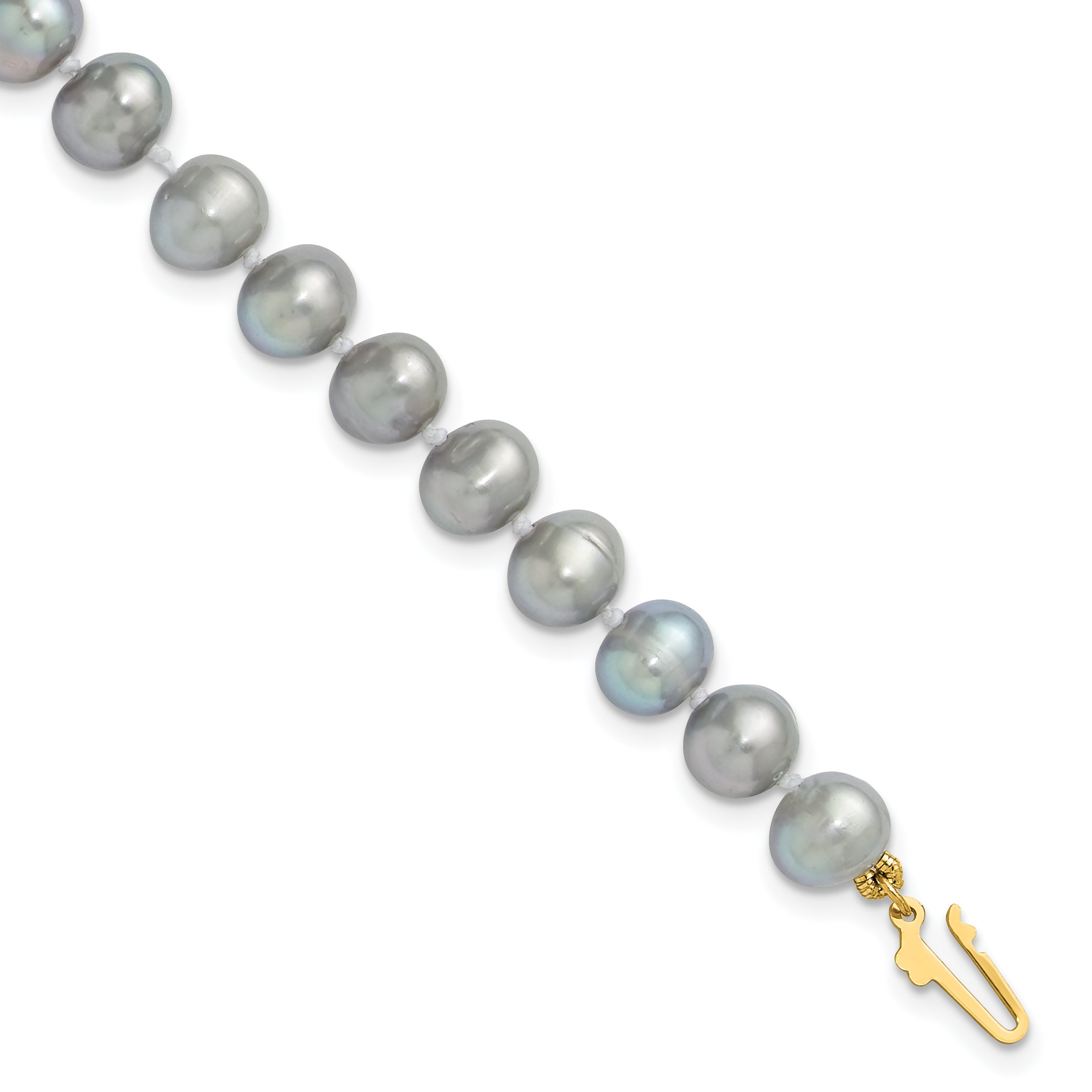1/20 14K Gold Filled 6-7mm Near Round Grey FWC Pearl Bracelet