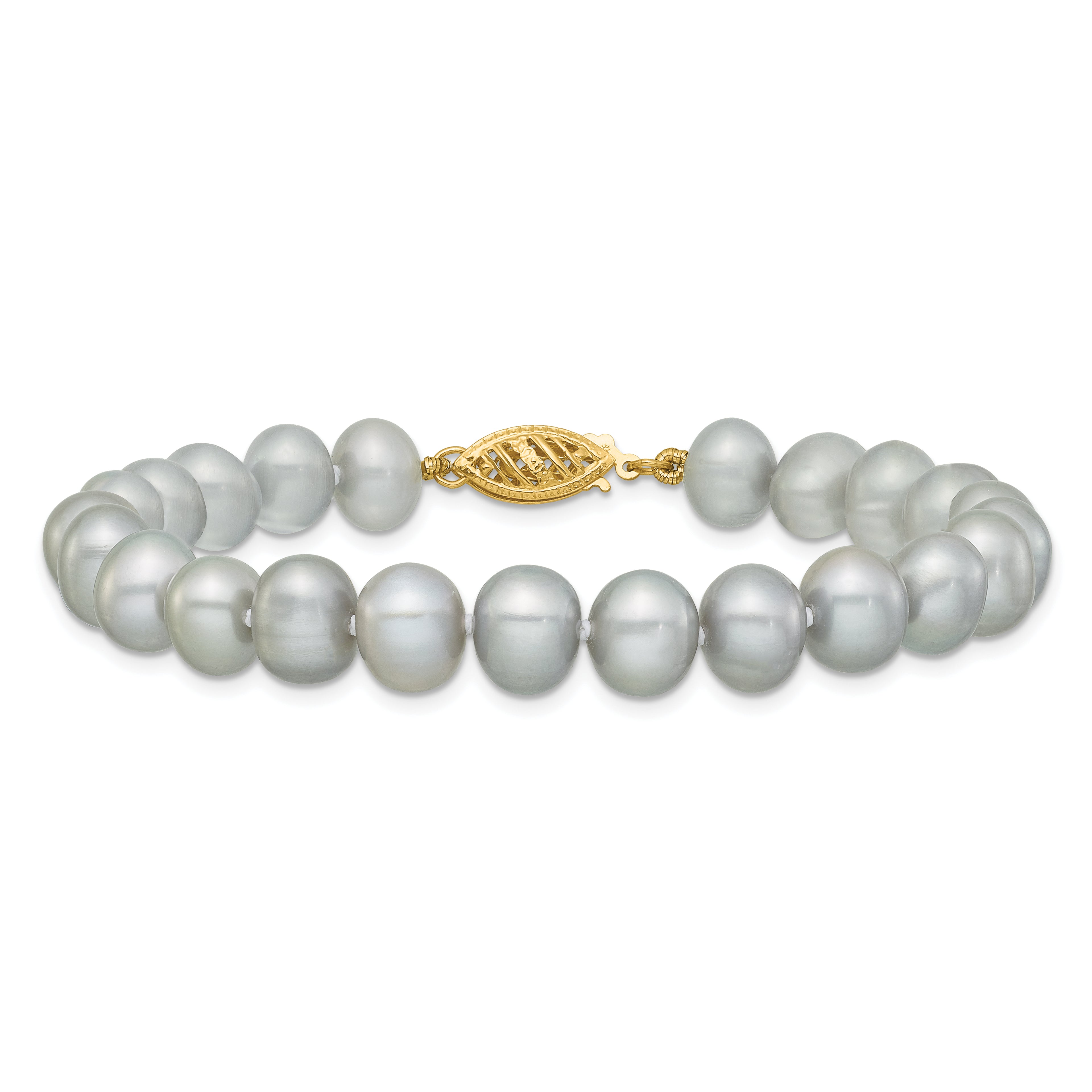 14K Gold Filled 7-8mm Grey Cultured Freshwater Pearl Necklace - view 3