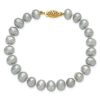 14K Gold Filled 7-8mm Grey Cultured Freshwater Pearl Necklace - view 4
