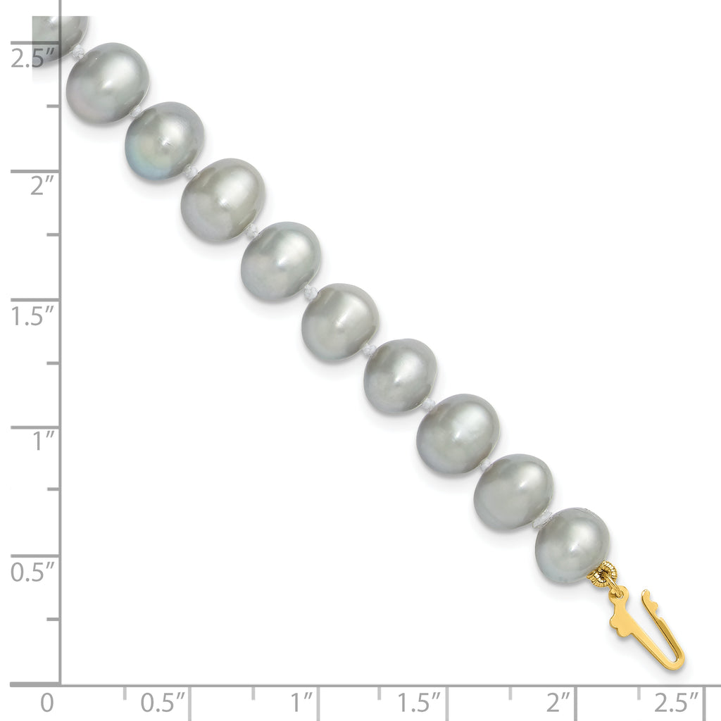 14K Gold Filled 7-8mm Grey Cultured Freshwater Pearl Necklace - view 5