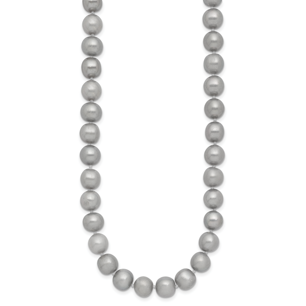 14K Gold Filled 8-9mm Grey Cultured Freshwater Pearl Necklace