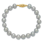 14K Gold Filled 8-9mm Grey Cultured Freshwater Pearl Necklace - view 4