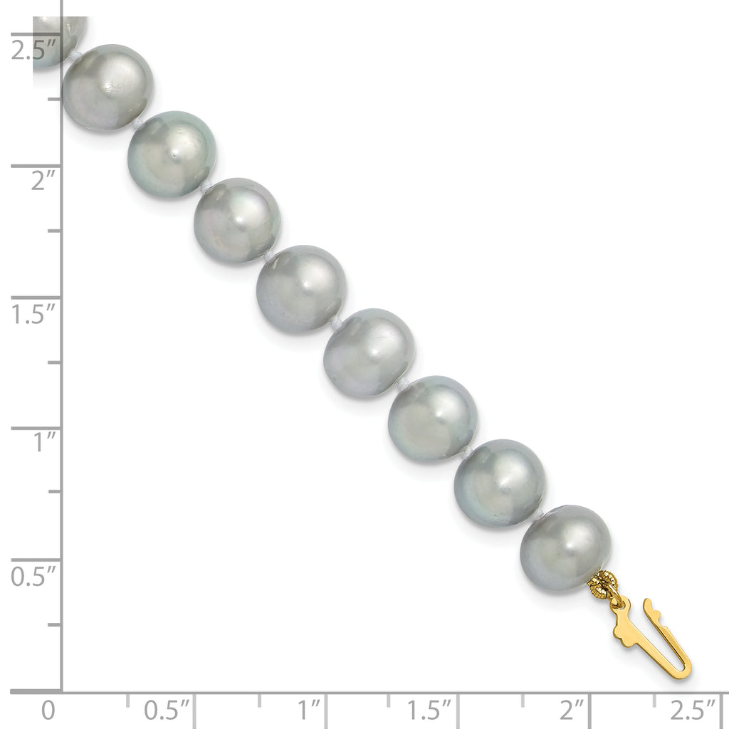 14K Gold Filled 8-9mm Grey Cultured Freshwater Pearl Necklace - view 5