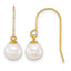 14K Gold Filled 6-7mm White Round Cultured Freshwater Pearl Post Dangle Earrings by Sophia Jewelers