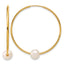 14K Gold Filled 6-7mm White Round Cultured Freshwater Pearl Large Hoop Earrings by Sophia Jewelers