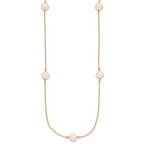 14K Gold Filled 7-8mm 5-Station White Cultured Freshwater Pearl Necklace - view 2