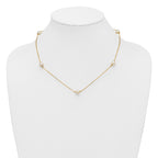 14K Gold Filled 7-8mm 5-Station White Cultured Freshwater Pearl Necklace - view 3