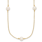 14K Gold Filled 7-8mm 5-Station White Cultured Freshwater Pearl Necklace by Sophia Jewelers