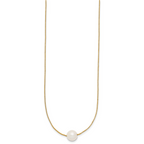 14K Gold Filled 9-10mm White Round Cultured Freshwater Pearl Necklace - view 2
