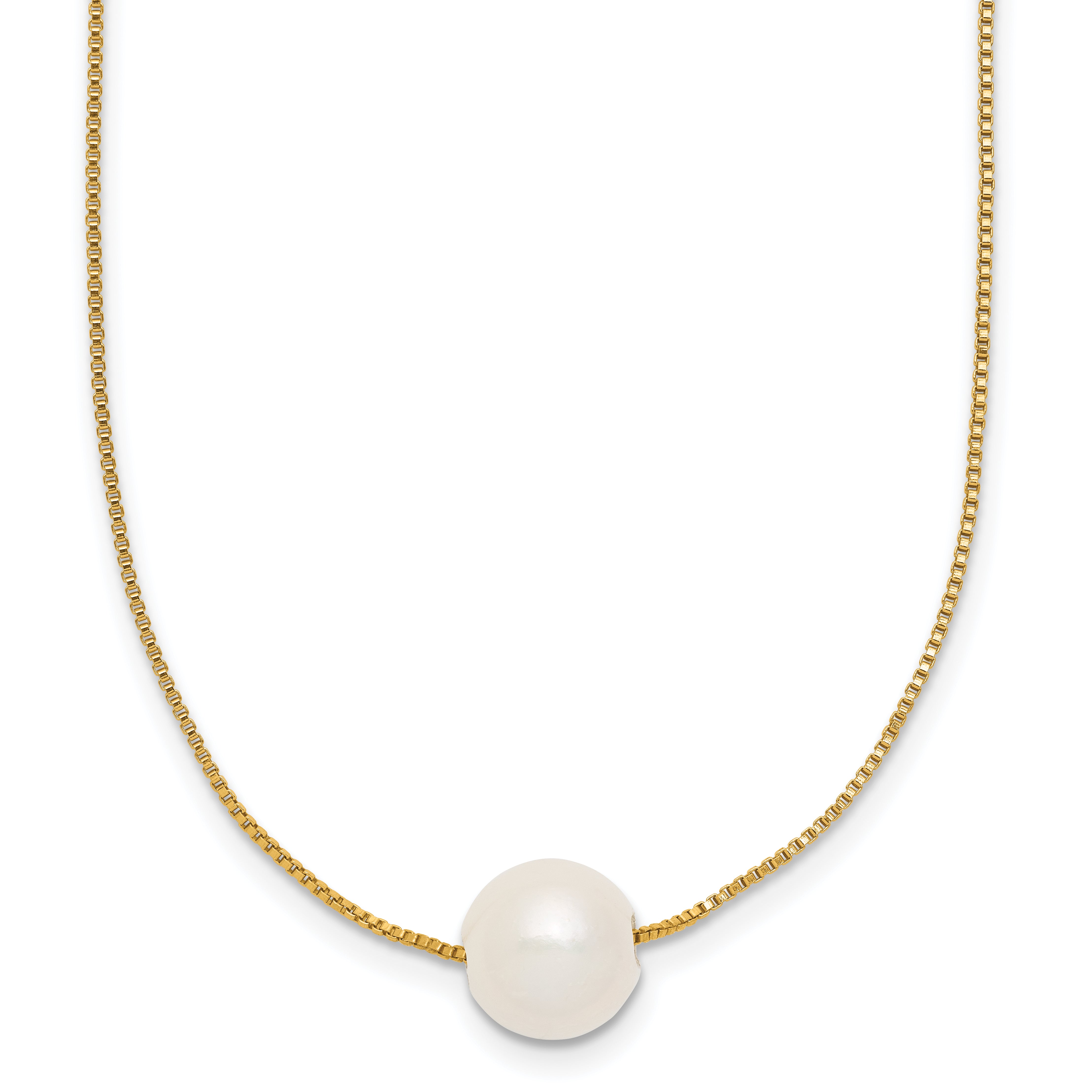 14K Gold Filled 9-10mm White Round Cultured Freshwater Pearl Necklace by Sophia Jewelers Main image