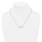 14K Gold Filled 6-7mm Five White Cultured Freshwater Pearl Station Necklace - view 3