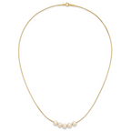 14K Gold Filled 6-7mm Five White Cultured Freshwater Pearl Station Necklace - view 4