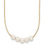 14K Gold Filled 6-7mm Five White Cultured Freshwater Pearl Station Necklace by Sophia Jewelers
