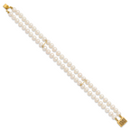 14K Gold Filled 5-6mm White Cultured Freshwater Pearl 2-Strand Necklace - view 2