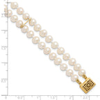 14K Gold Filled 5-6mm White Cultured Freshwater Pearl 2-Strand Necklace - view 6