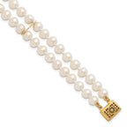 14K Gold Filled 5-6mm White Cultured Freshwater Pearl 2-Strand Necklace by Sophia Jewelers