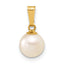 14K Gold Filled 7-8mm White Round Cultured Freshwater Pearl Pendant by Sophia Jewelers