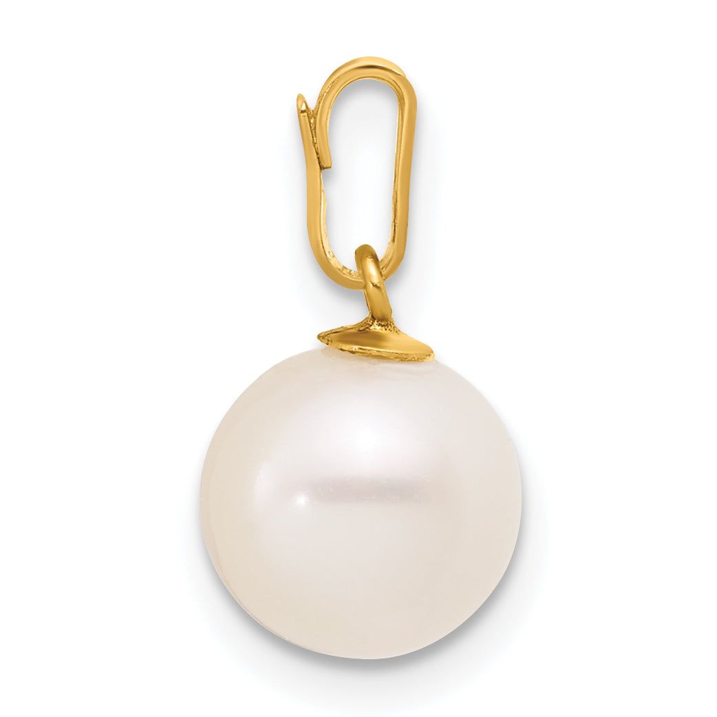 14K Gold Filled 8-9mm White Round Cultured Freshwater Pearl Pendant Secondary image