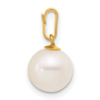 14K Gold Filled 8-9mm White Round Cultured Freshwater Pearl Pendant - view 2