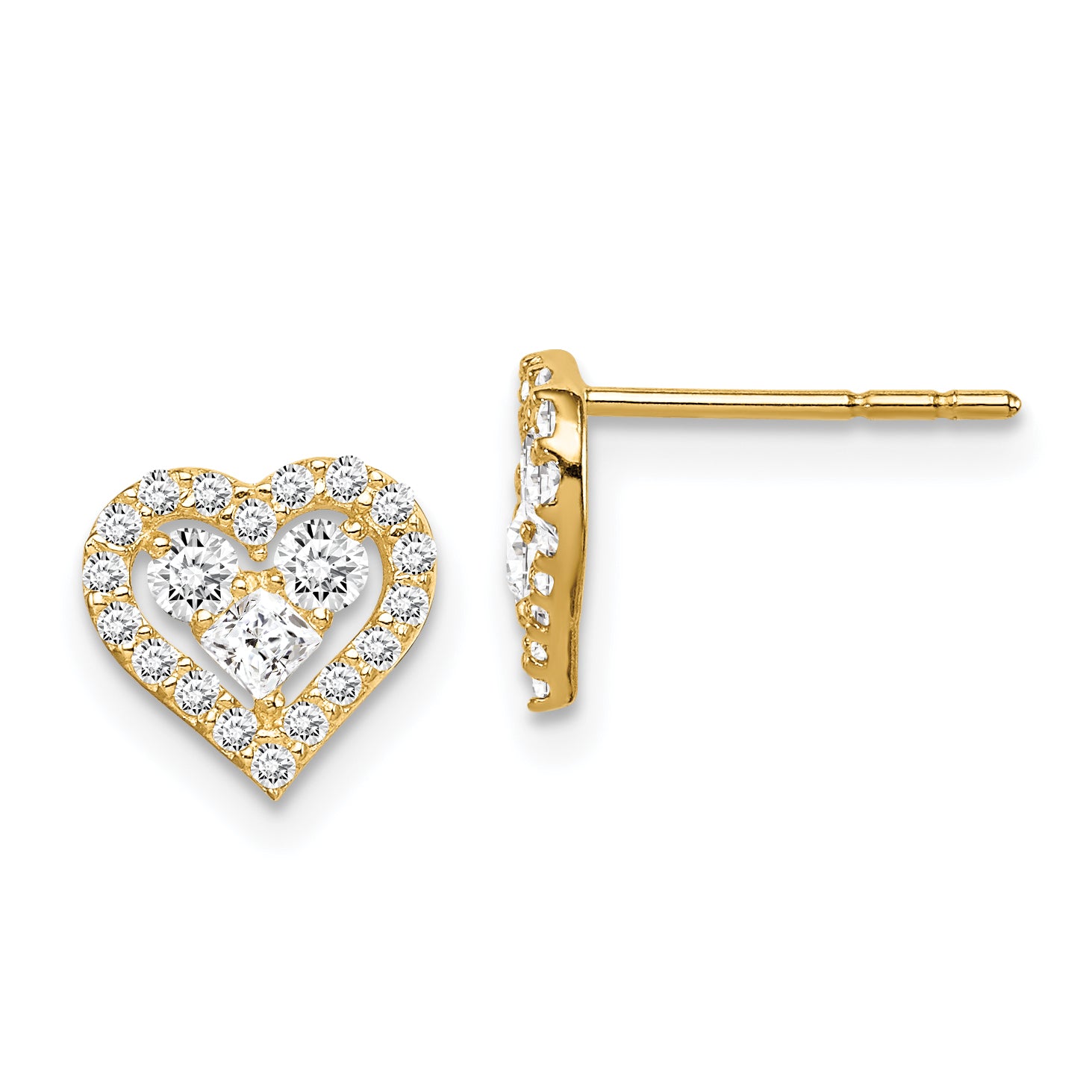 14k Madi K CZ Heart Post Earrings Main image