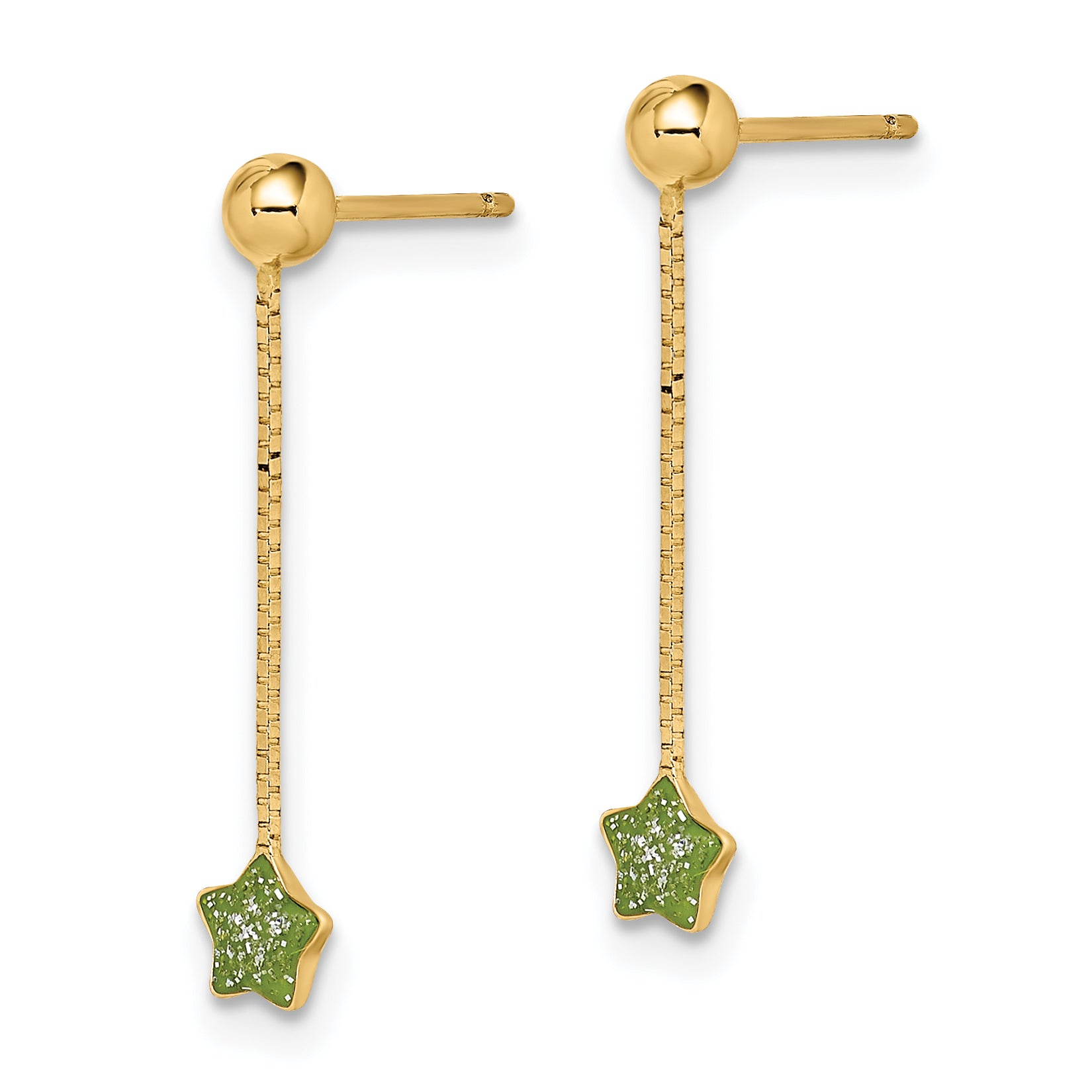 14k Madi K Enameled Star Chain Dangle Post Earrings Secondary image