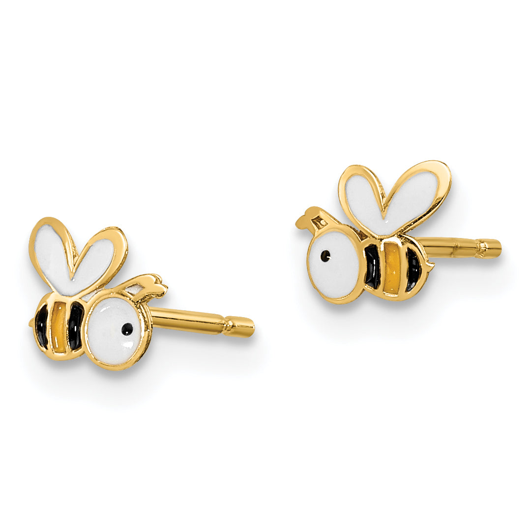 14k Madi K Enamel Bumble Bee Post Earrings Secondary image
