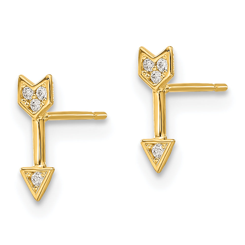 14k Madi K CZ Arrow Post Earrings Secondary image