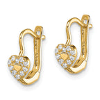 14k Madi K CZ Double Heart Hoop Earrings