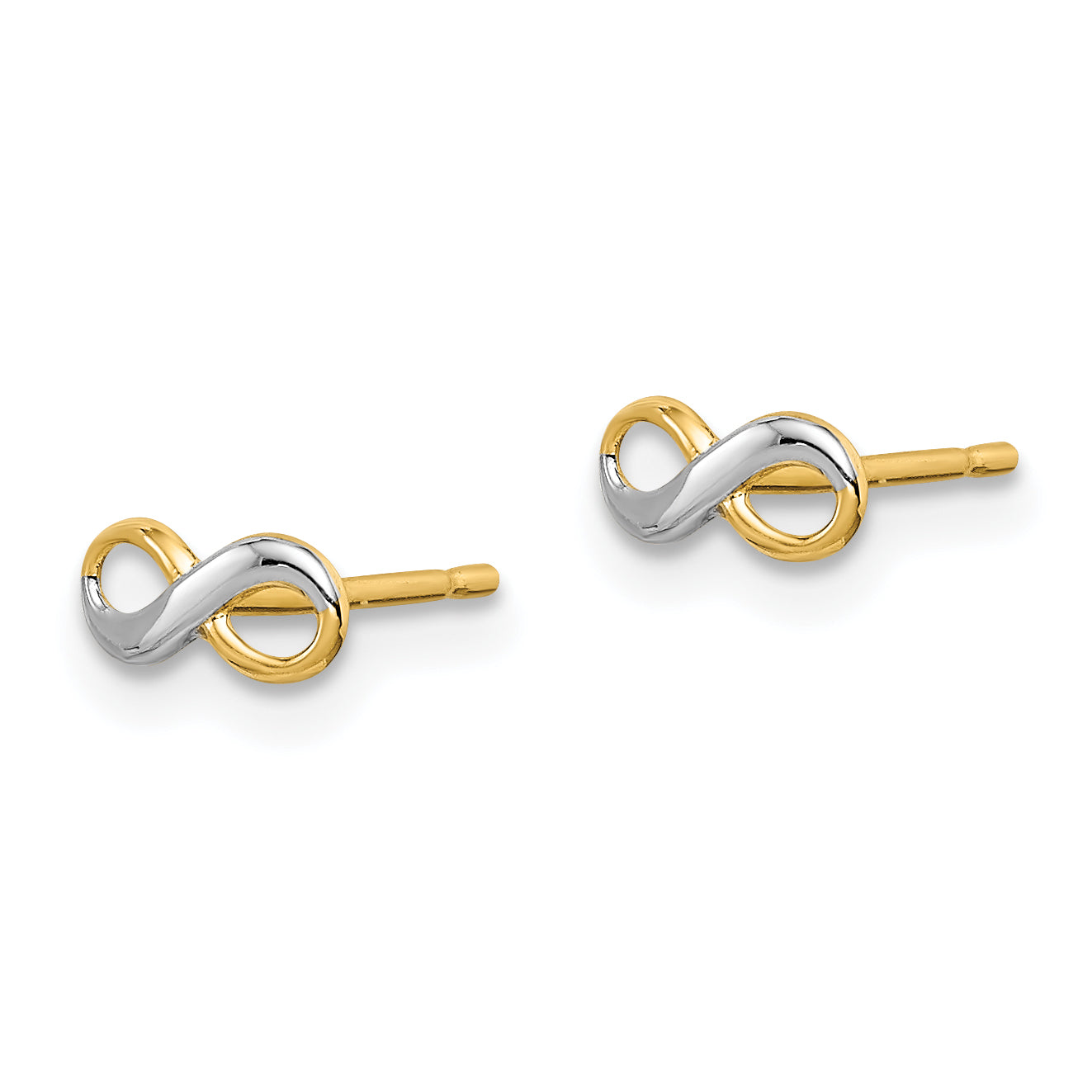 14k w/Rhodium Madi K Infinity Post Earrings Secondary image