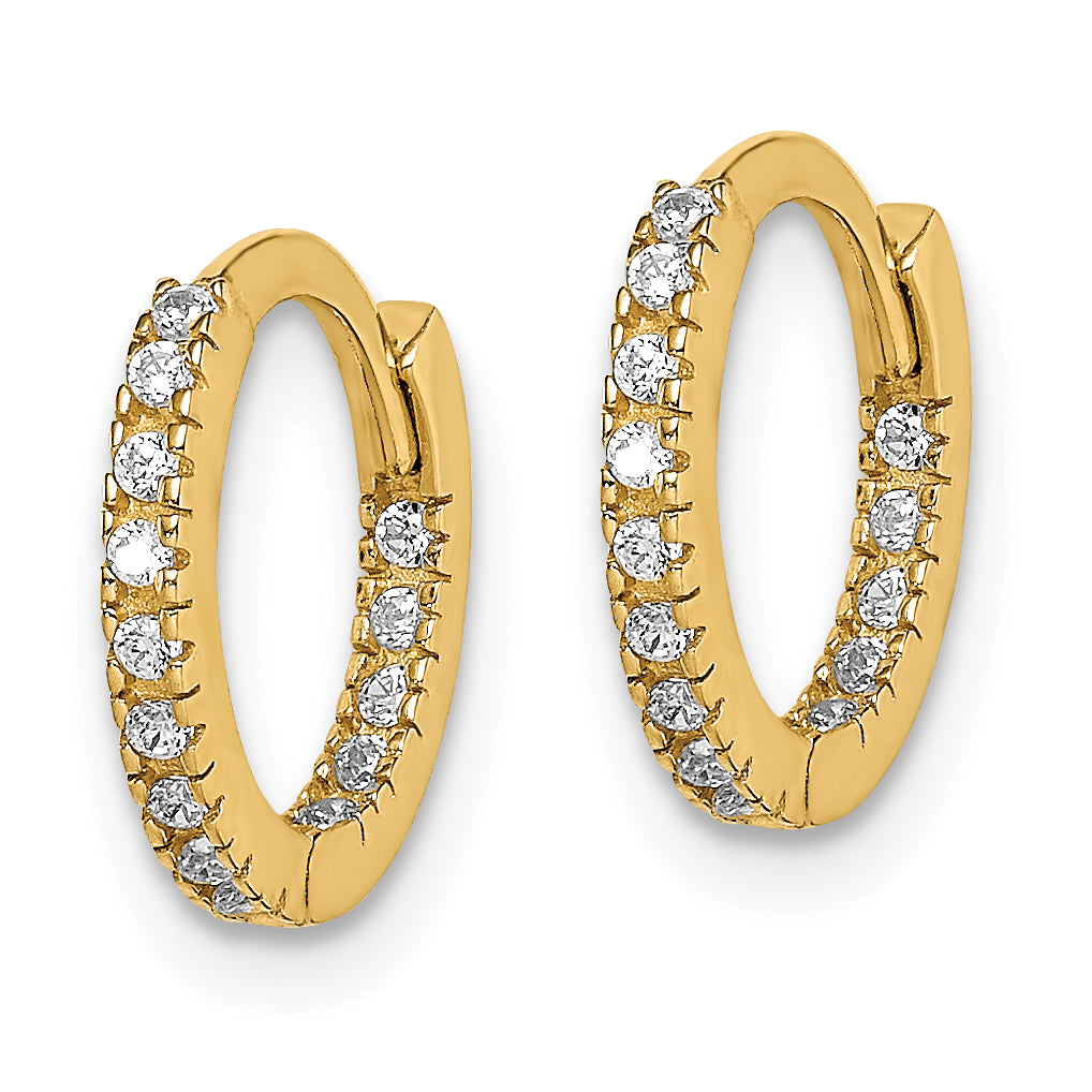 14k Madi K CZ Hinged Hoop Earrings Secondary image