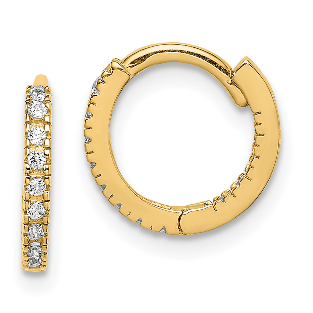 14k Madi K CZ Hinged Hoop Earrings Main image