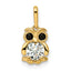 14k Madi K Black & White CZ Owl Pendant