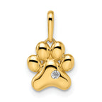 14k Madi K CZ Paw Print Pendant