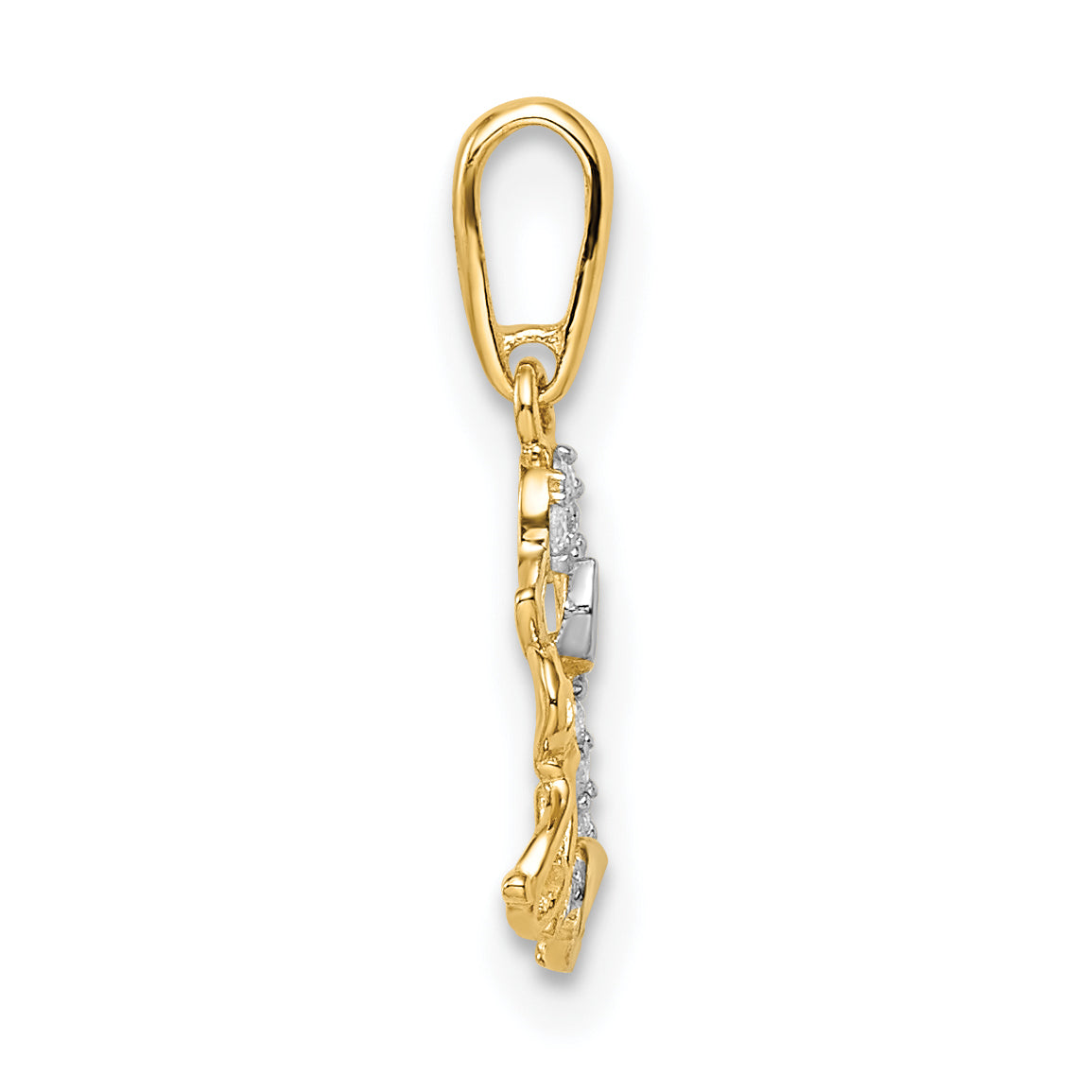 14K & Rhodium Madi K CZ Dog & Puppy Pendant Secondary image