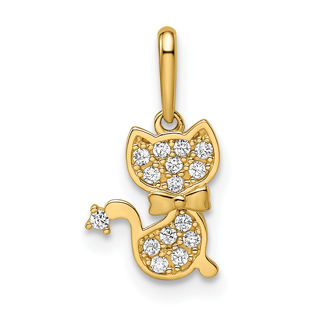 14k Madi K CZ Cat Pendant Main image