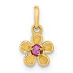 14K Madi K Polished CZ Flower Post Earrings and Flower Pendant Set