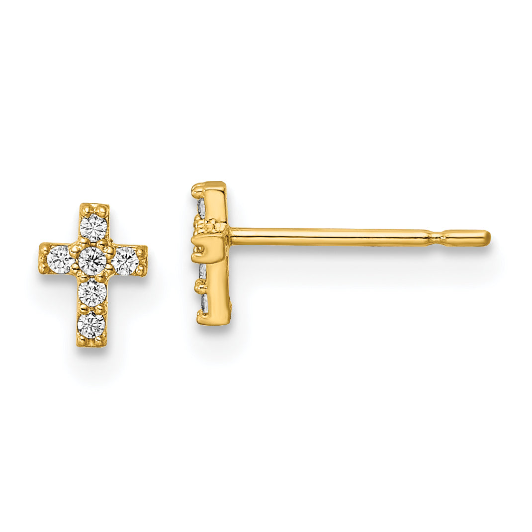 14k Madi K CZ Cross Post Earrings Main image