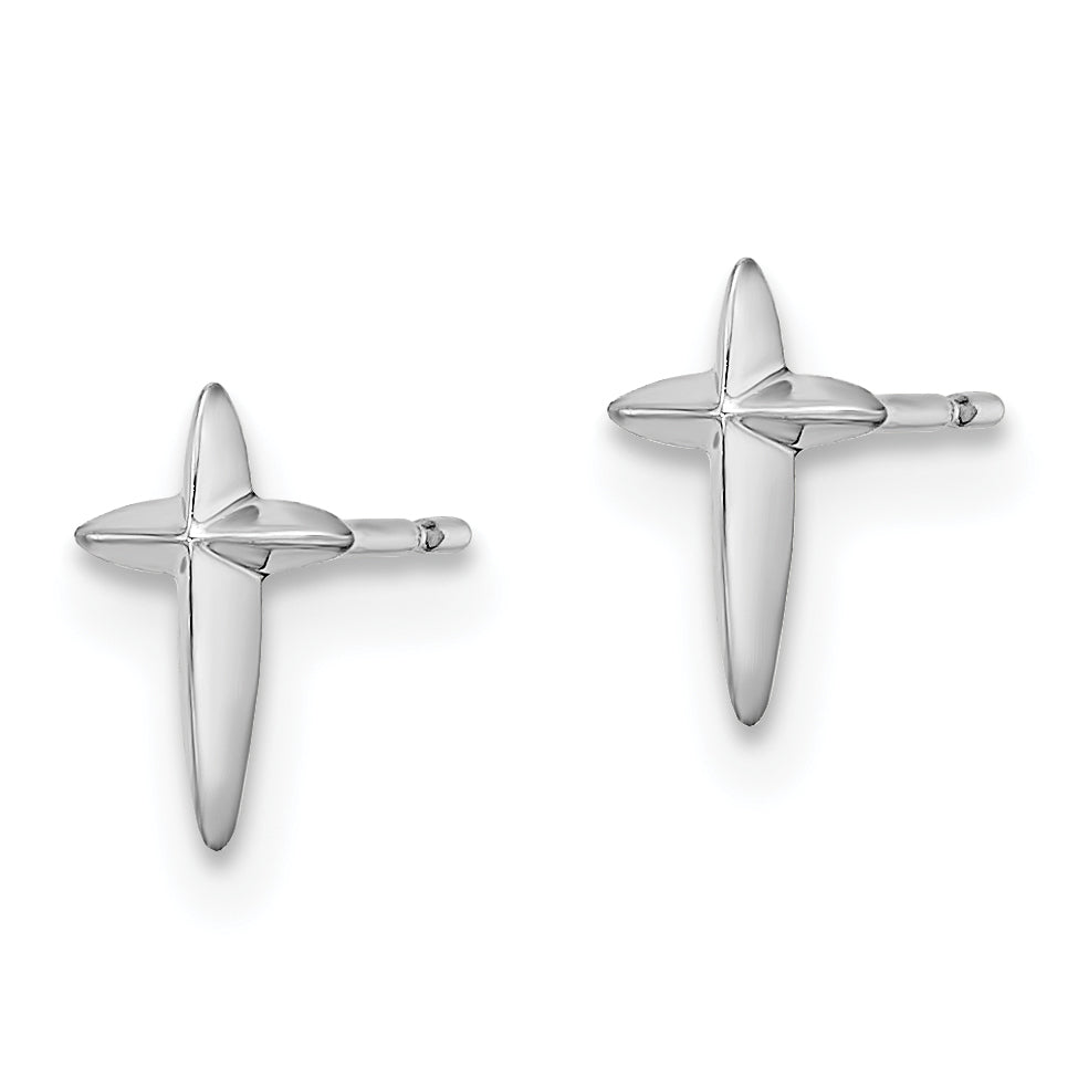 14k White Gold Madi K Cross Post Earrings Secondary image