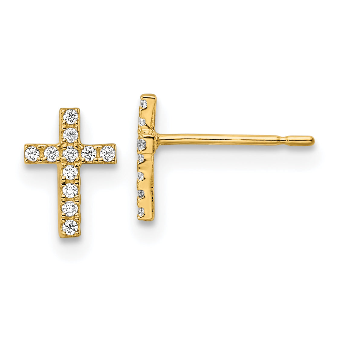 14k Madi K CZ Cross Post Earrings Main image