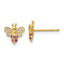 14k Madi K Clear & Red CZ Bee Post Earrings
