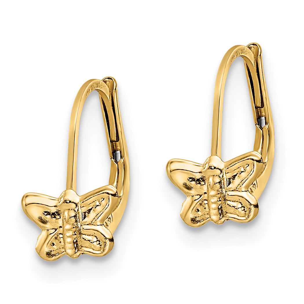 14K Madi K Polished Butterfly Leverback Earrings Secondary image