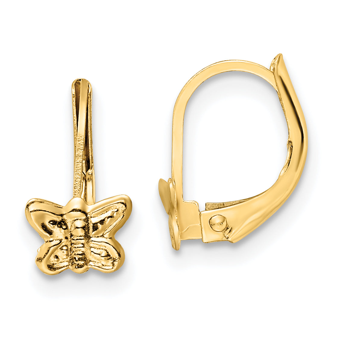 14K Madi K Polished Butterfly Leverback Earrings Main image