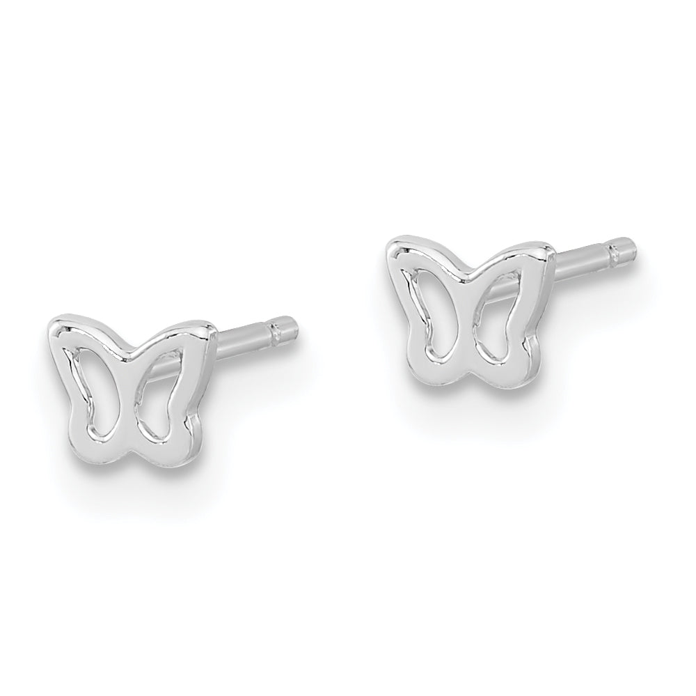 14K White Gold Madi K Butterfly Post Earrings Secondary image