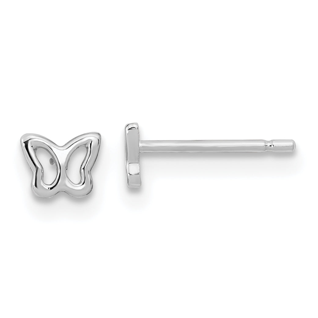 14K White Gold Madi K Butterfly Post Earrings Main image