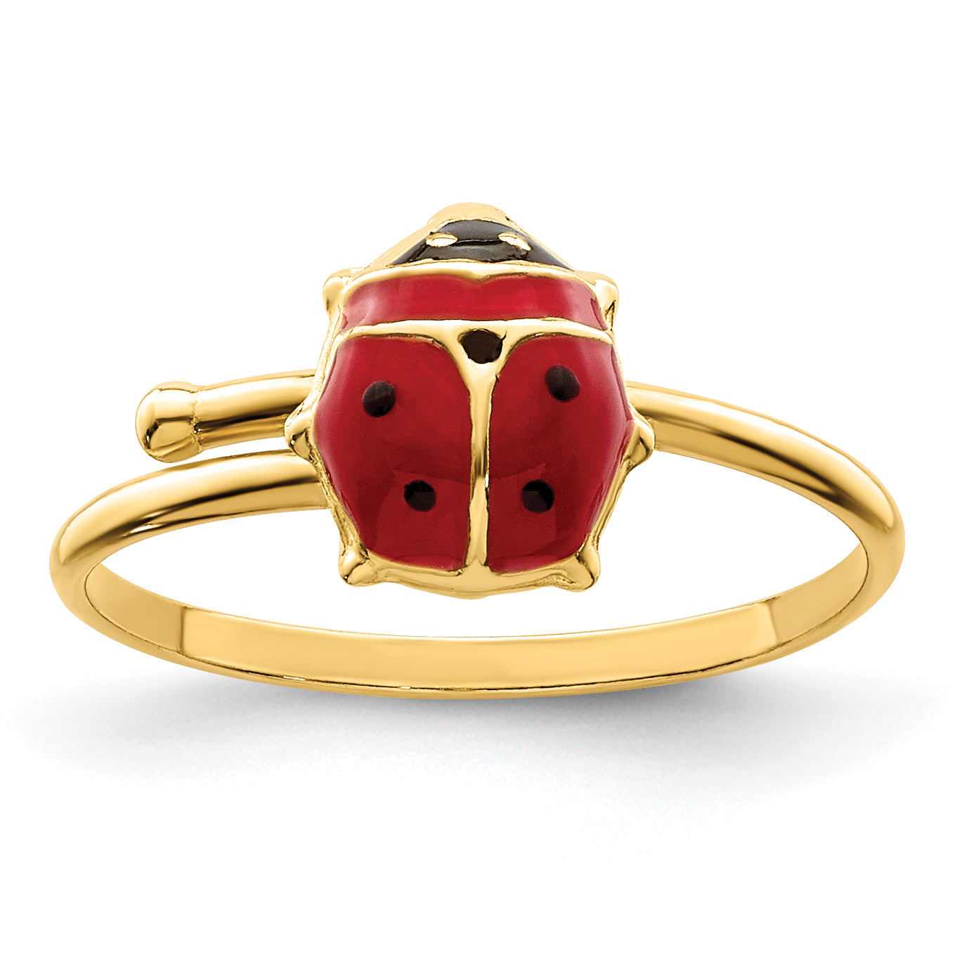 14k Polished Enameled Madi K Ladybug Adjustable Ring Main image