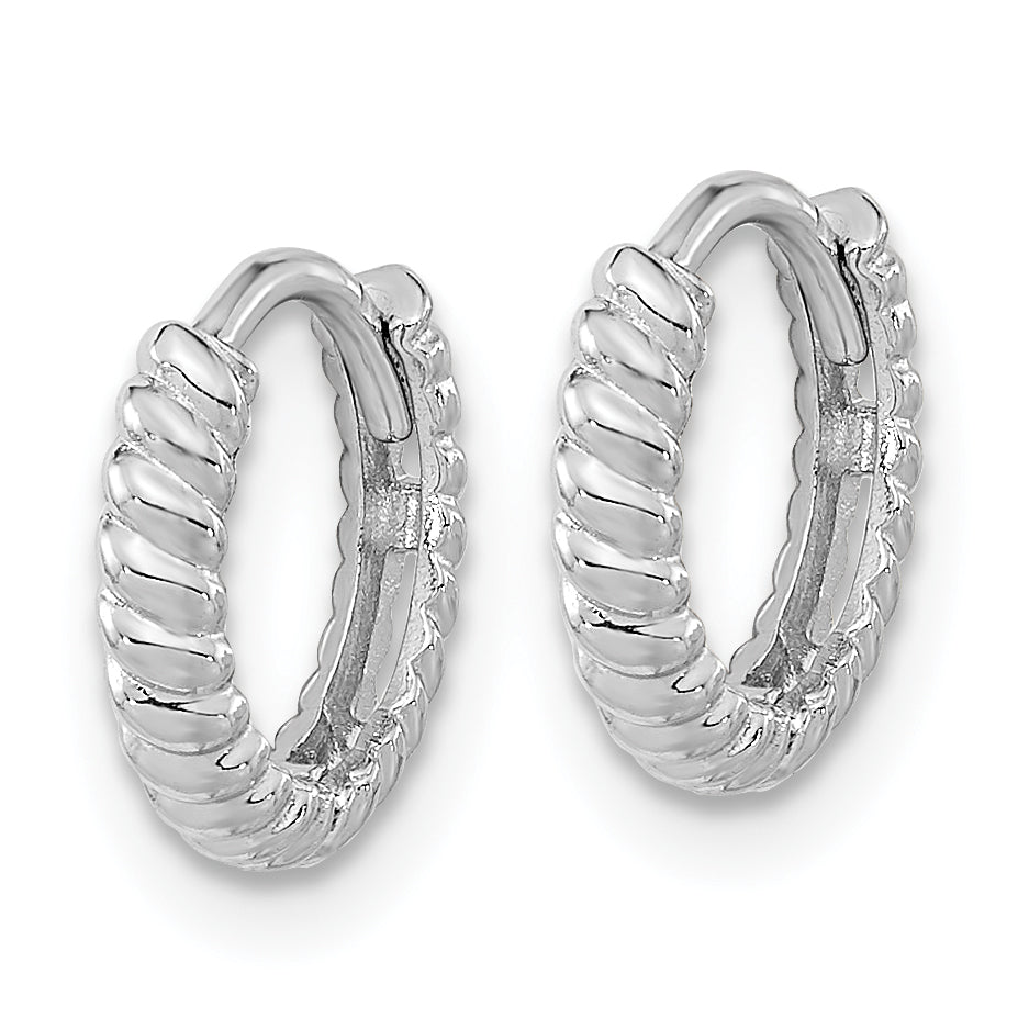 14K White Gold Madi K Polished Hoop Earrings Secondary image