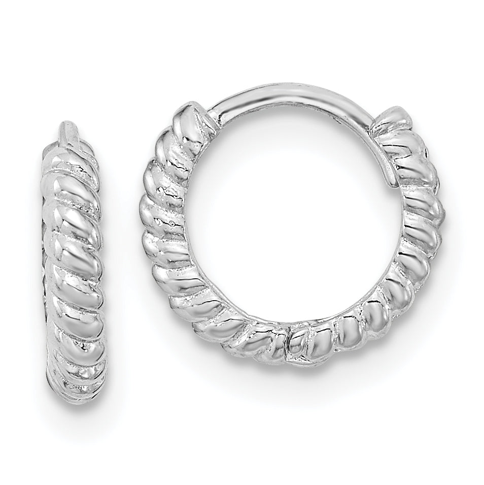 14K White Gold Madi K Polished Hoop Earrings Main image