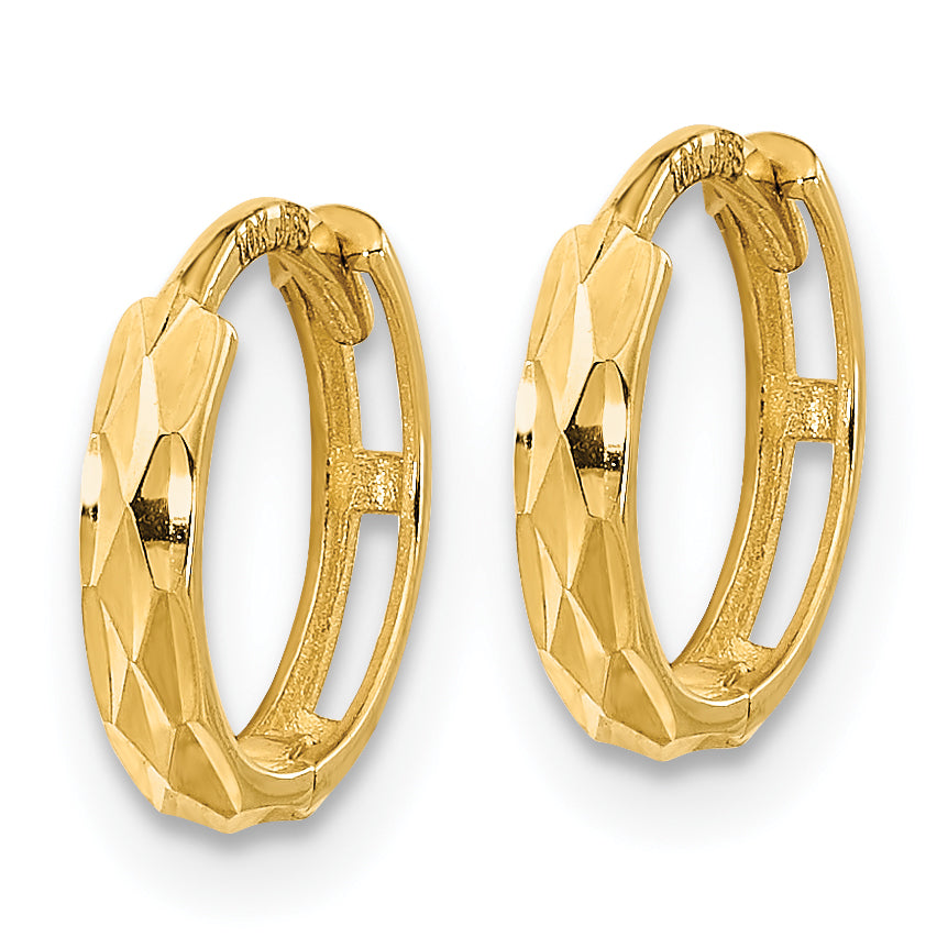 14K Madi K Hinged Diamond Cut Hoop Earrings Secondary image