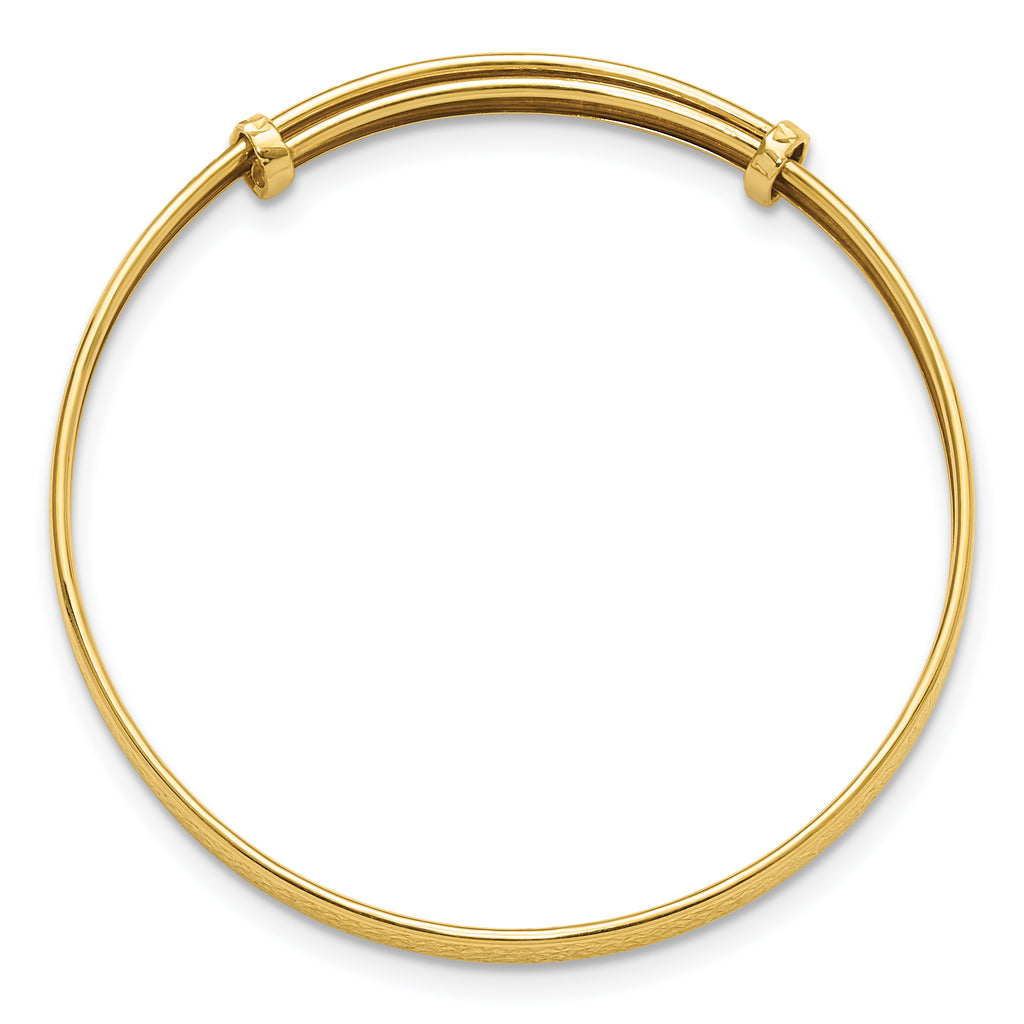 14K Polished Diamond-cut flexible Baby Bangle